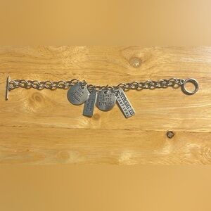 Inspirational Charm Bracelet - Silver Tone with Motivational Quotes